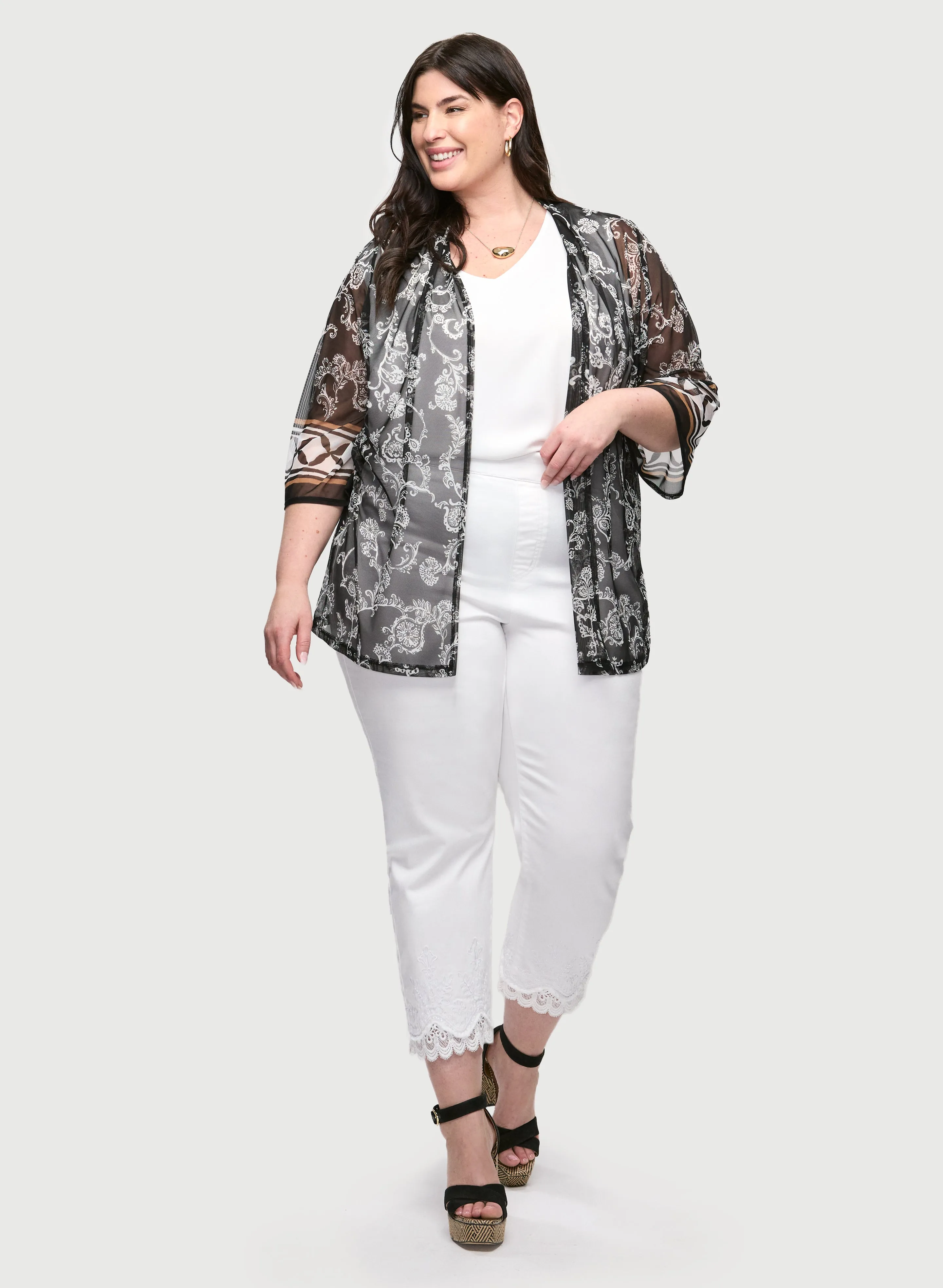 Open-Front Mesh Cover Up sold by Laura product image thumbnail 3