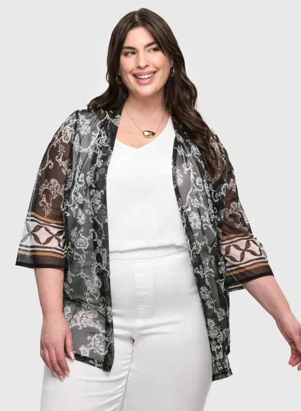 Open-Front Mesh Cover Up sold by Laura