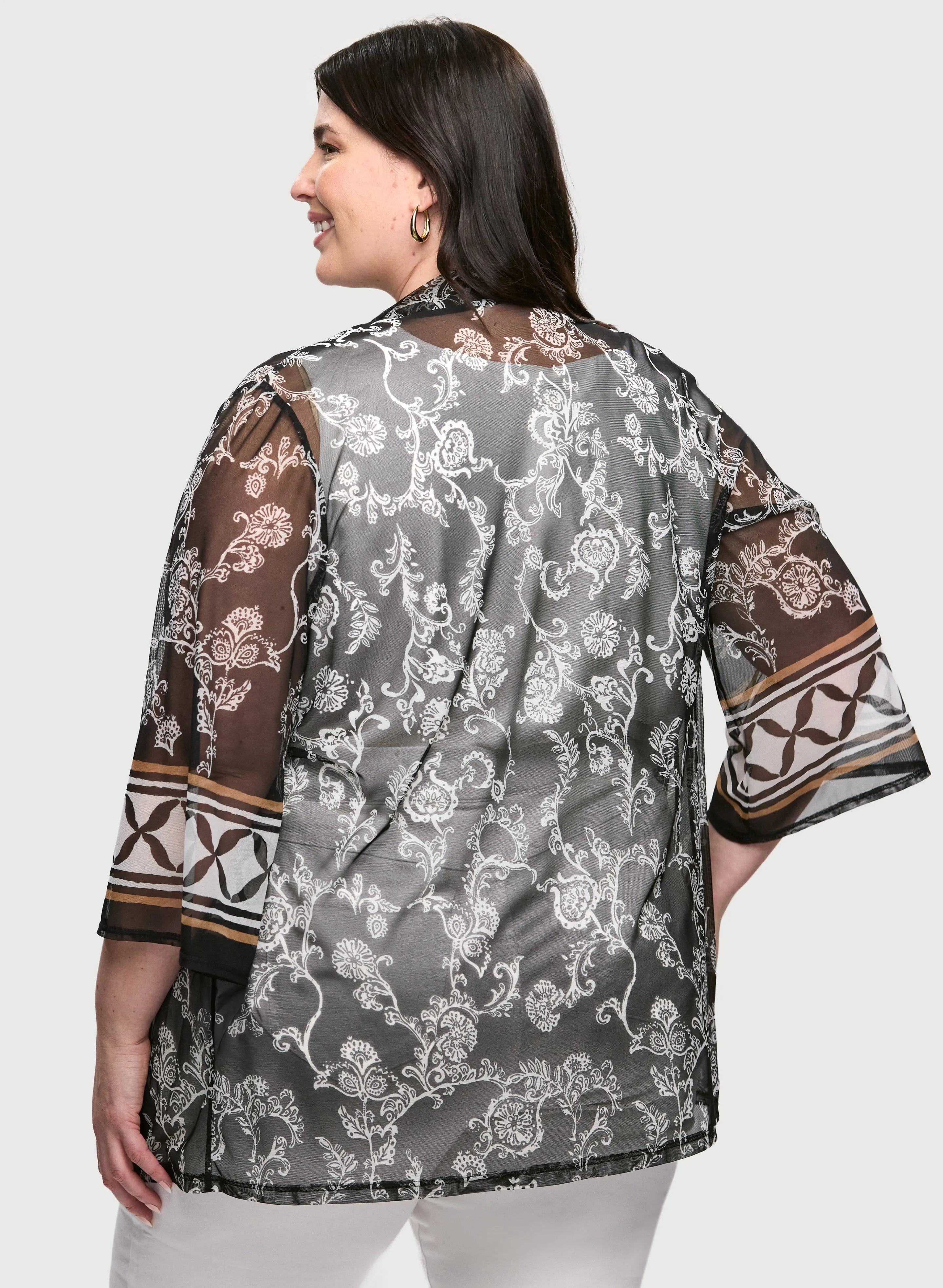 Open-Front Mesh Cover Up sold by Laura product image thumbnail 4