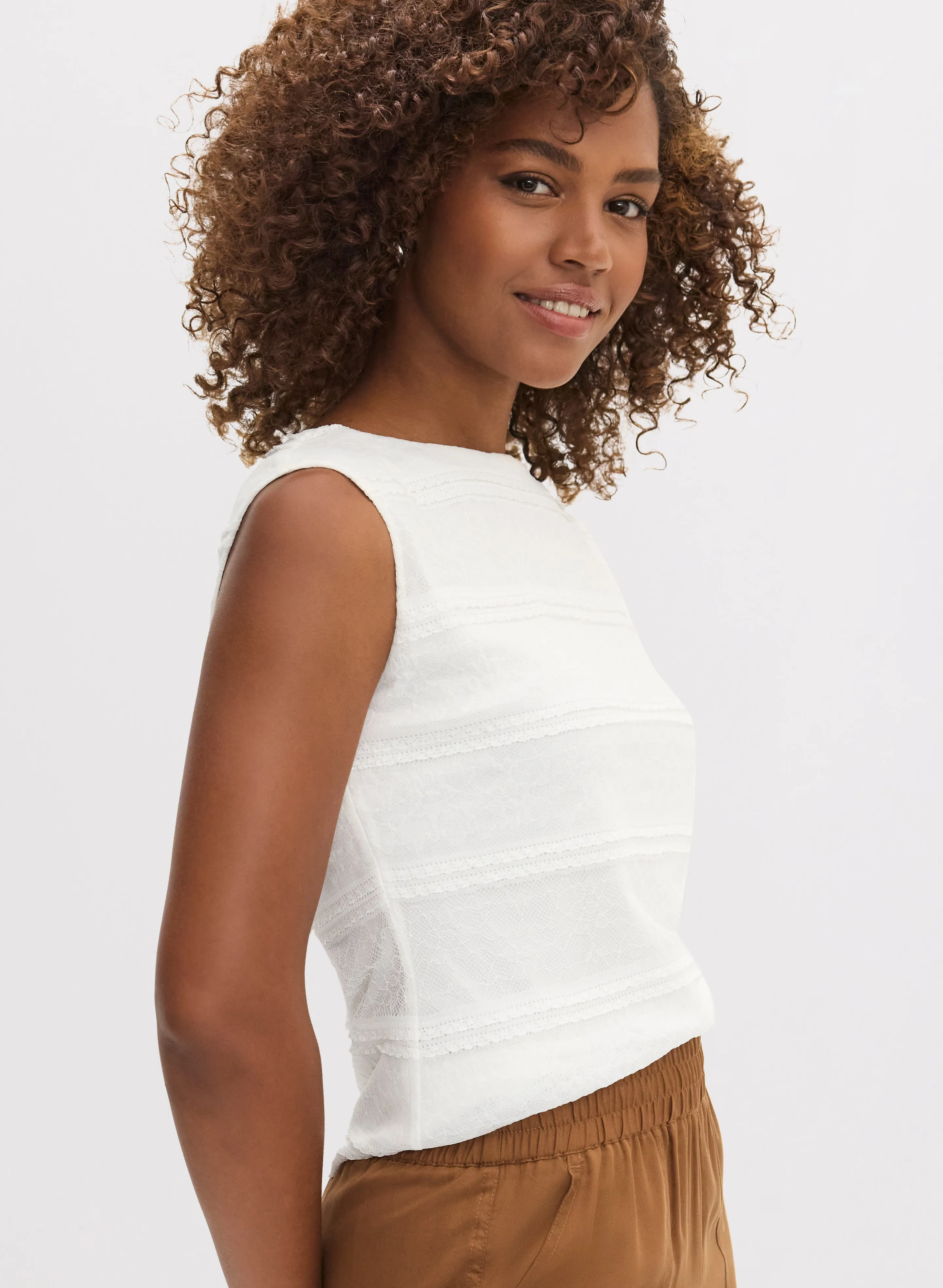 Sleeveless Lace Tank Top sold by Laura