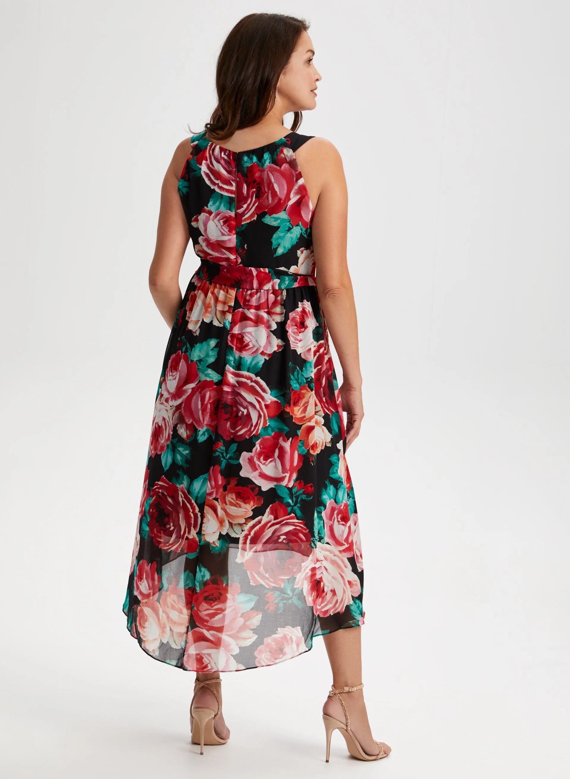 Rose Print High-Low Midi Dress sold by Laura product image thumbnail 3