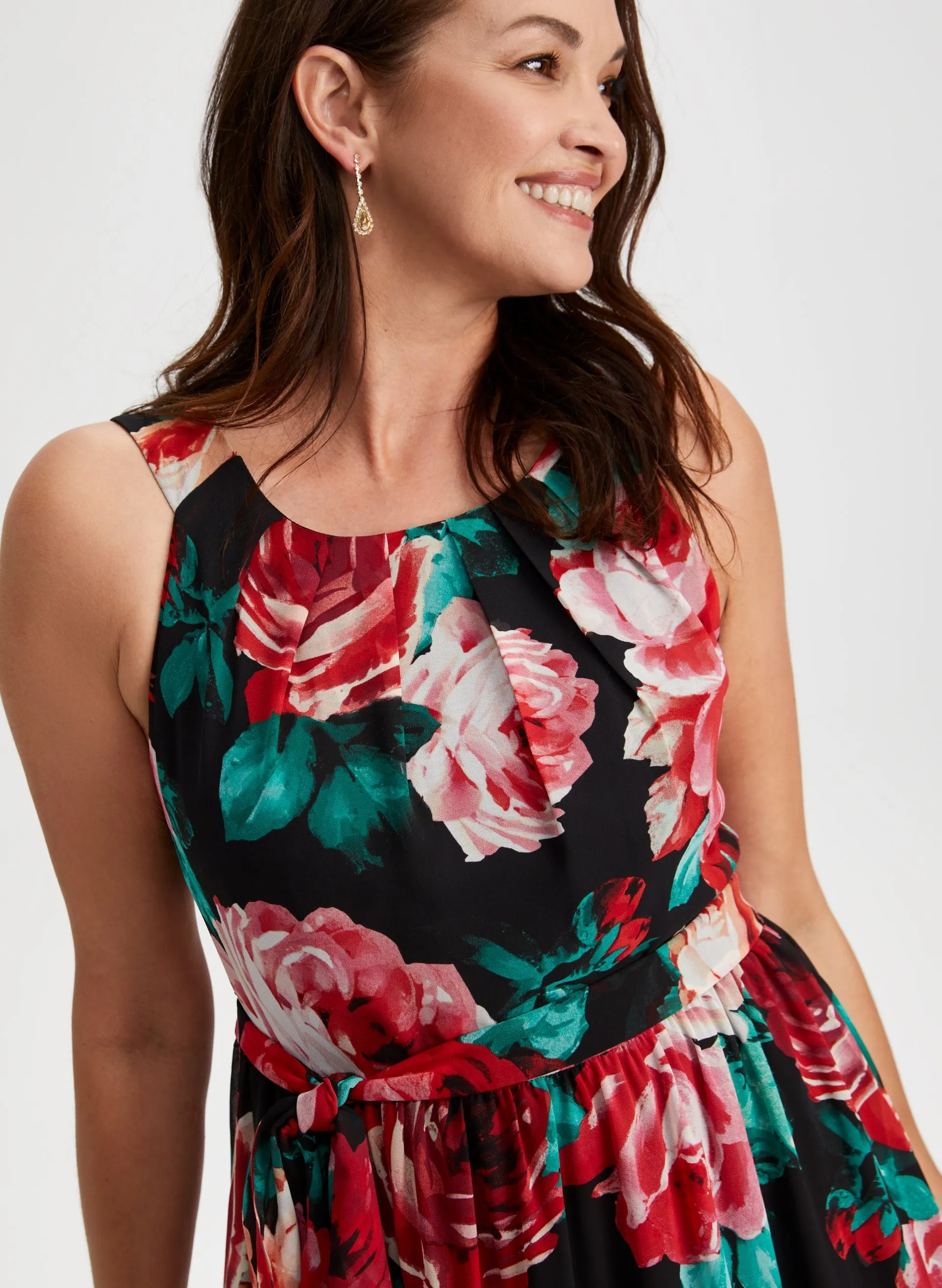 Rose Print High-Low Midi Dress sold by Laura product image thumbnail 4