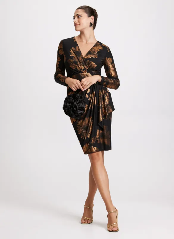 Floral Print Metallic Detail Dress sold by Laura