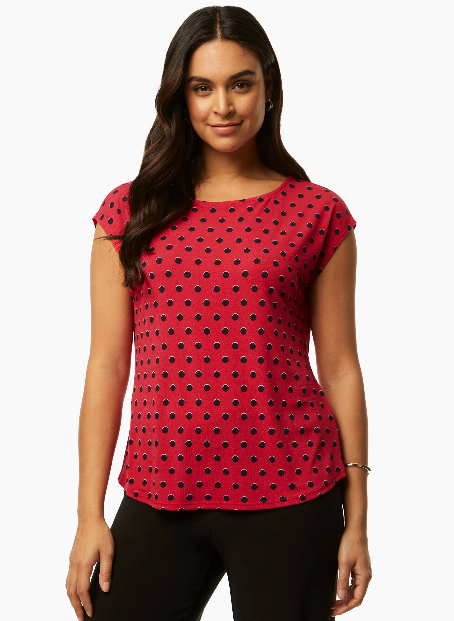 Cap Sleeve Polka Dot Top sold by Laura