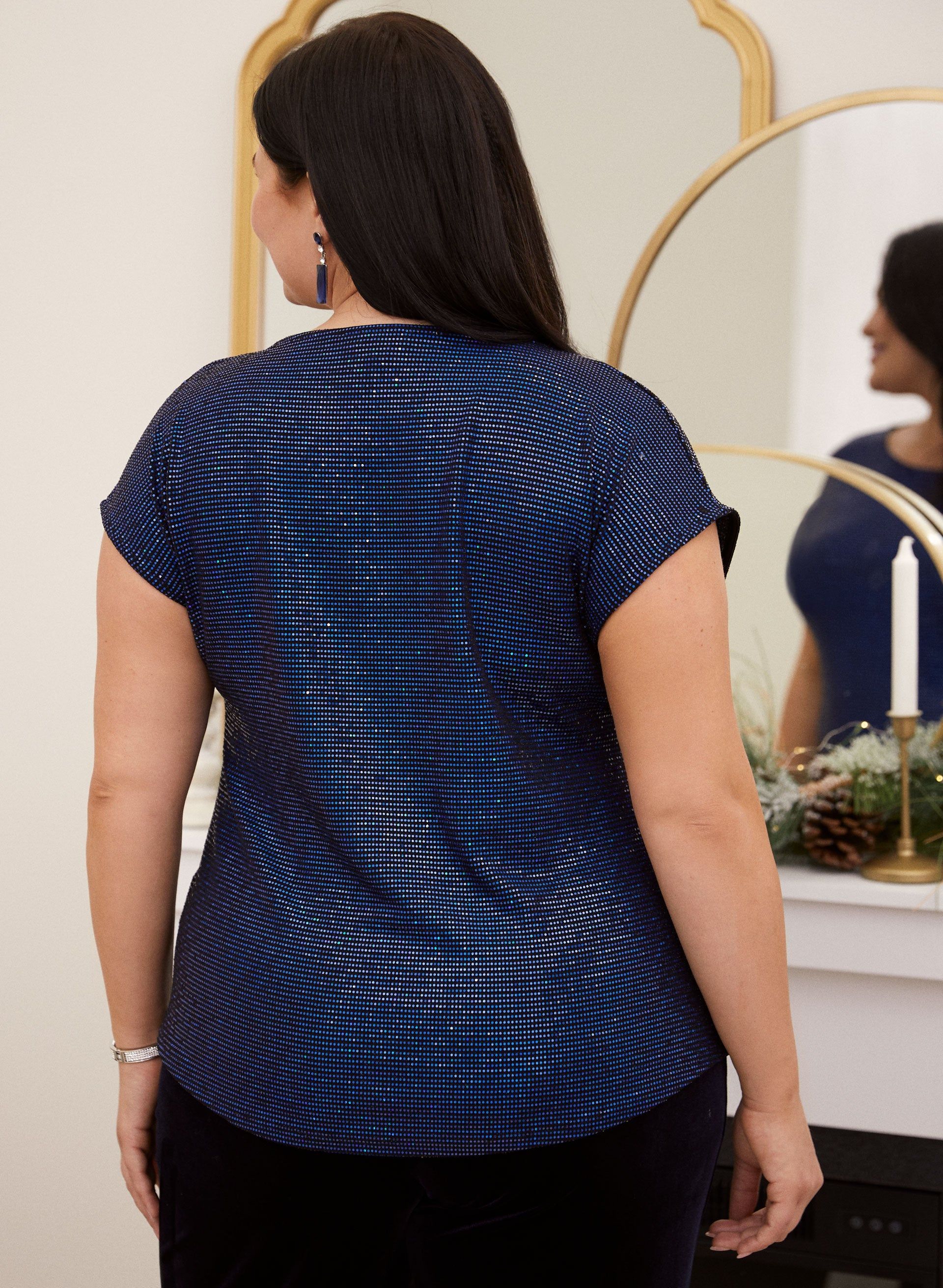 Drop Shoulder Sequin Top sold by Laura product image thumbnail 4