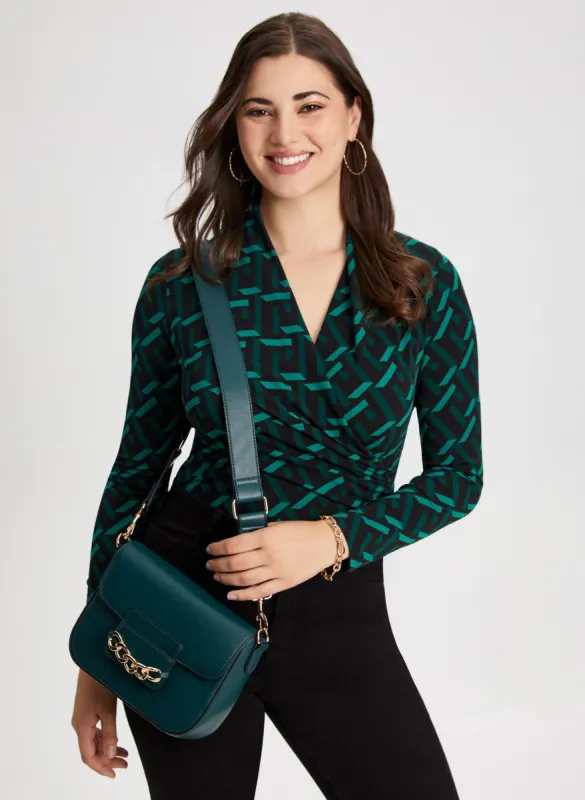 Geometric Print Long Sleeve Top sold by Laura