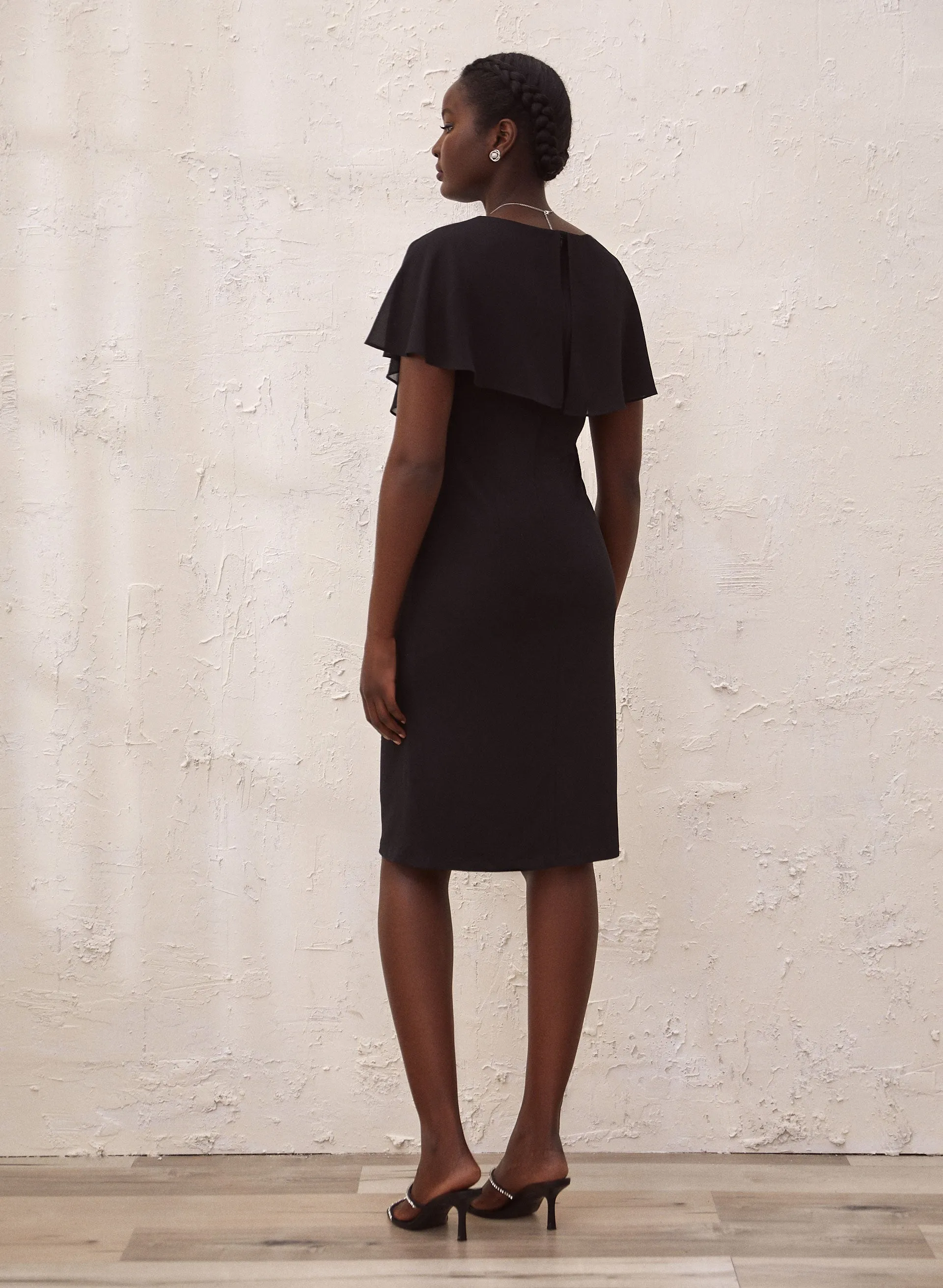 Crystal Detail Chiffon Capelet Dress sold by Laura product image thumbnail 2