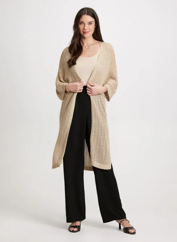 Openwork Knit Tunic Cardigan sold by Laura