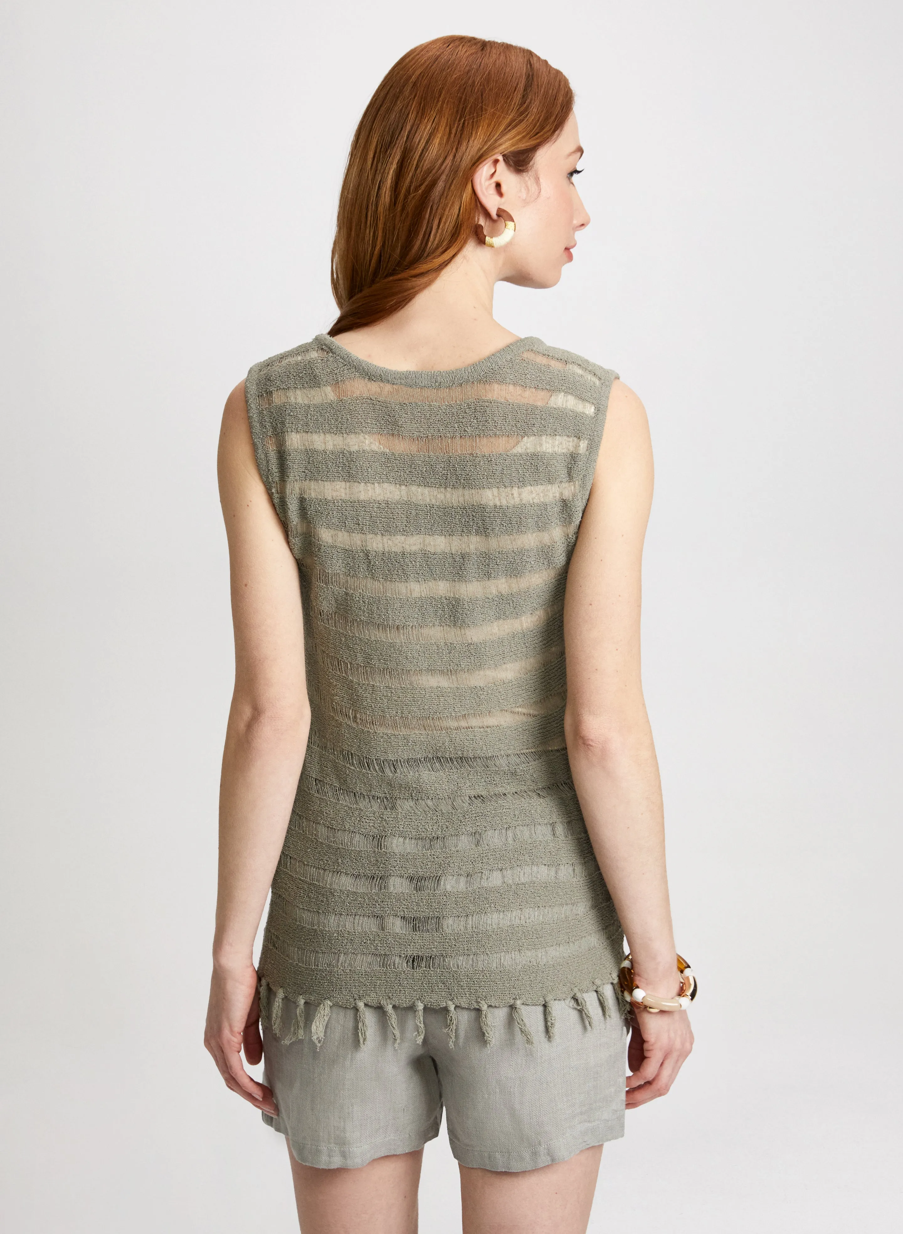 Striped Knit Cami With Tassels sold by Laura product image thumbnail 4