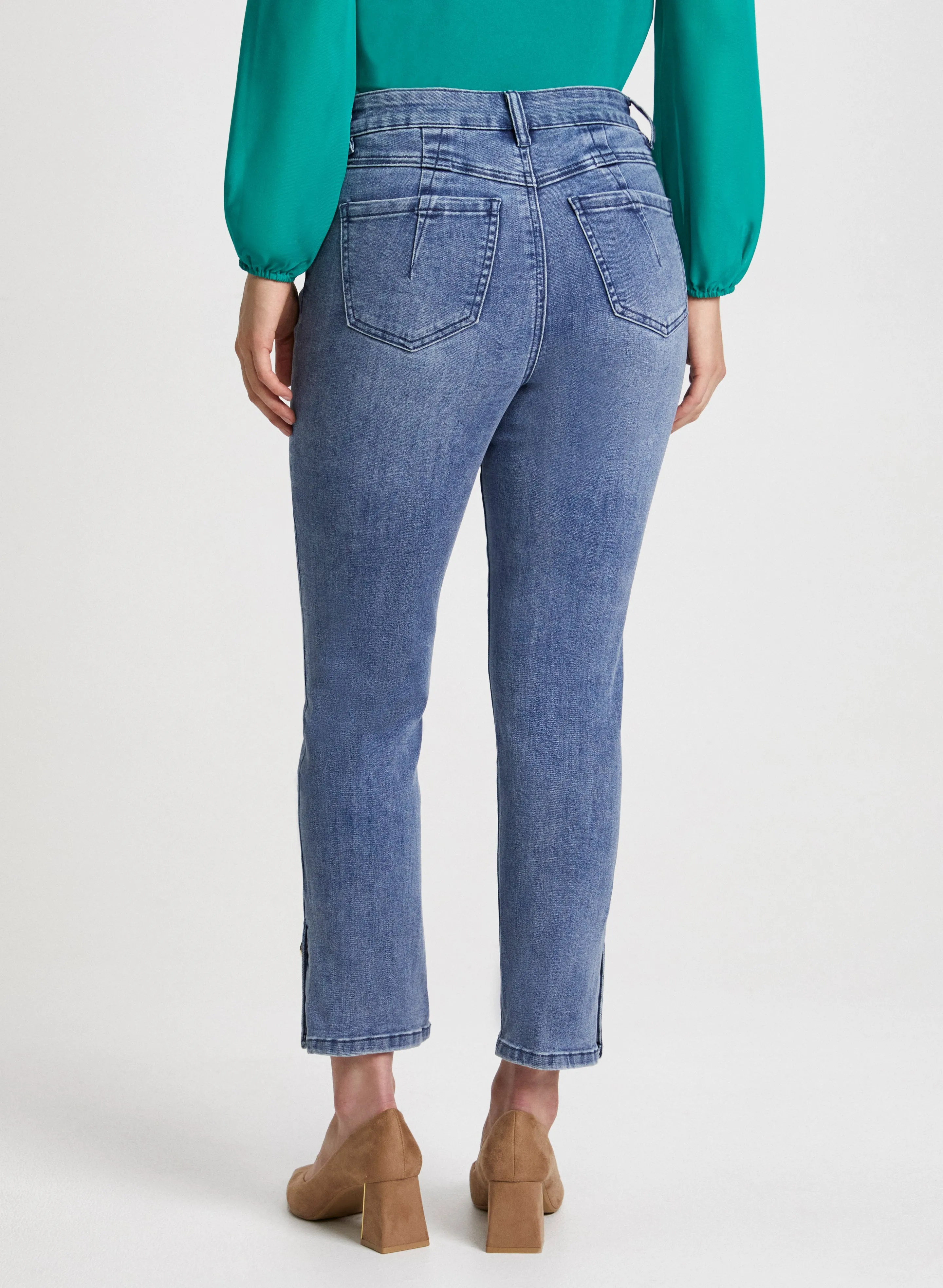 Button Hem Straight Leg Jeans sold by Laura product image thumbnail 2