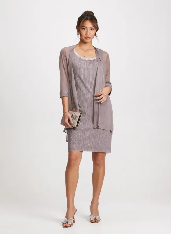 Shimmering Dress & Mesh Jacket Set sold by Laura