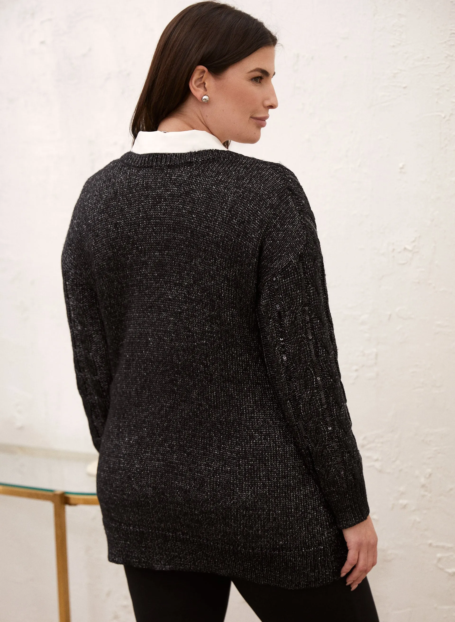 Metallic Cable Knit Cardigan sold by Laura product image thumbnail 4