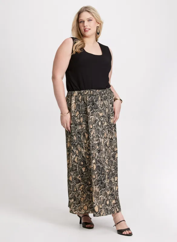 Square Neck Sleeveless Tee & Animal Print Maxi Skirt sold by Laura