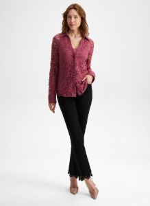 Lace Button-Down Blouse sold by Laura
