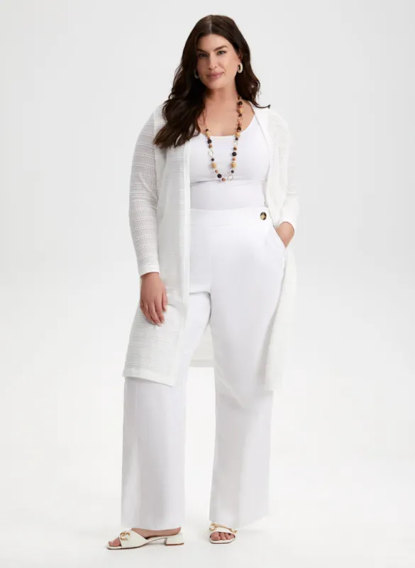 Pointelle Knit Open Front Top sold by Laura