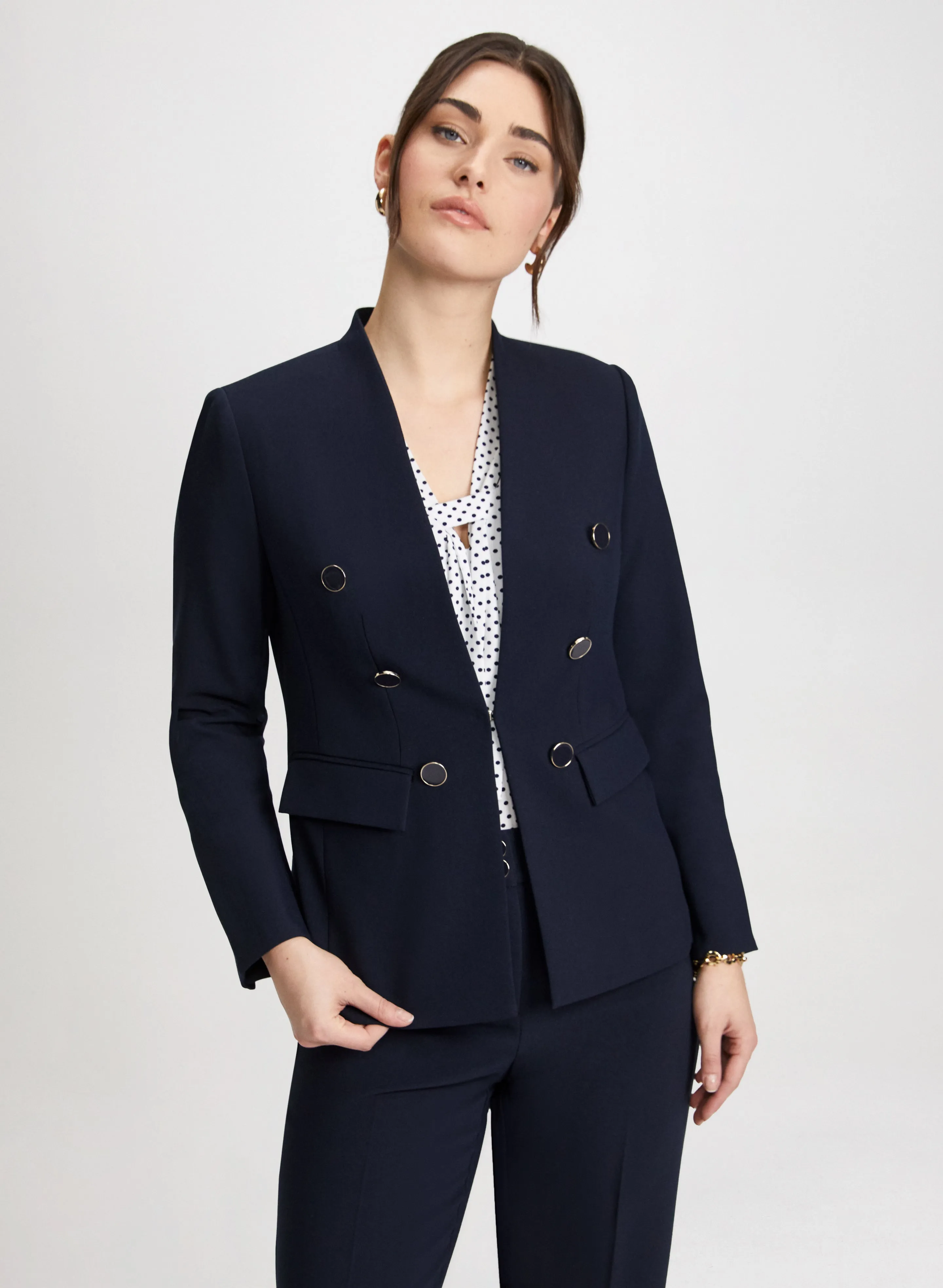 Contrast Button Blazer sold by Laura