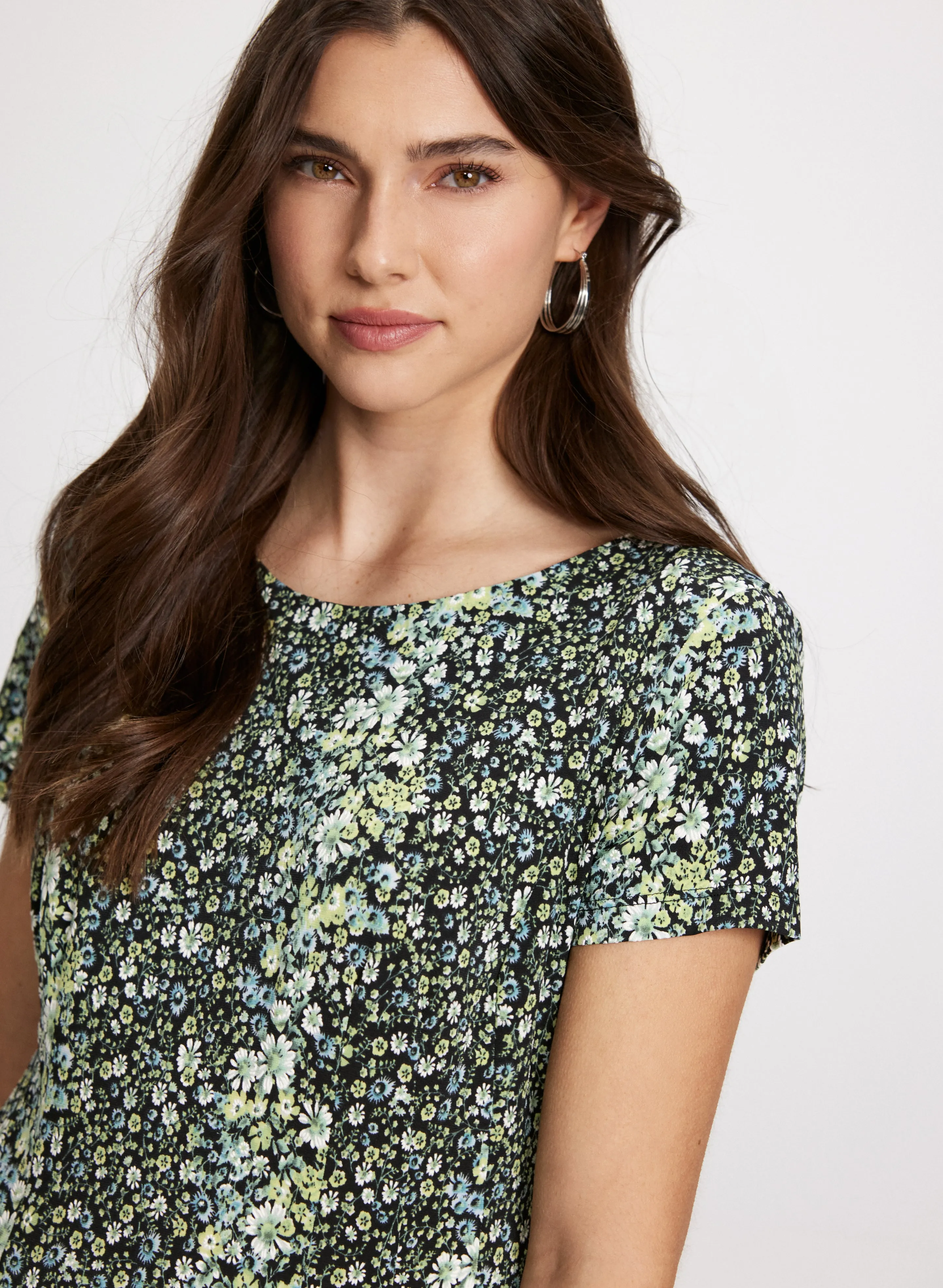 Short-Sleeve Floral Jersey Dress sold by Laura product image thumbnail 5