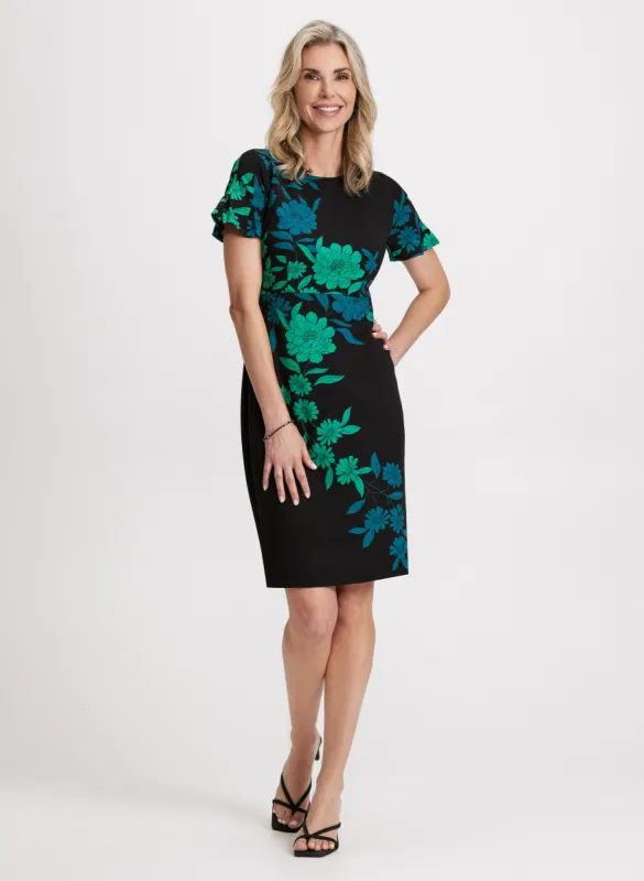 Flutter Sleeve Floral Print Dress sold by Laura
