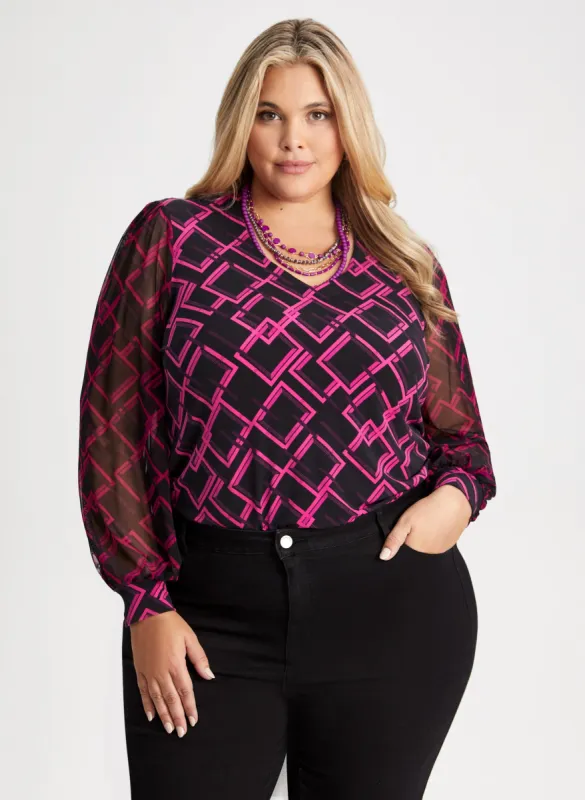 Geometric Print Top sold by Laura
