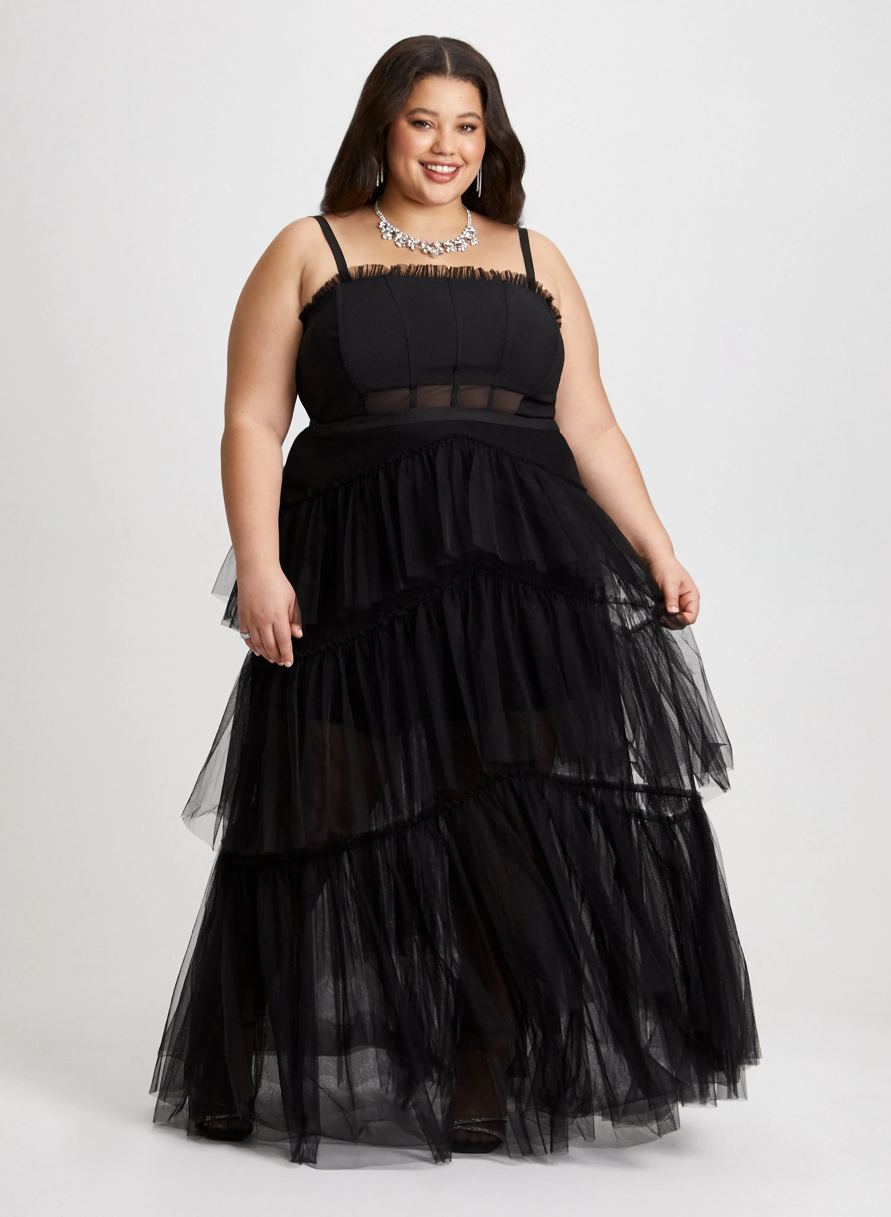 Tiered Tulle Corseted Gown sold by Laura