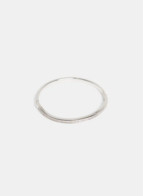 Cubic Zirconia Hinge Bangle made by Laura