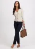 Sofia Vegan Leather Trim Straight-Leg Pants - Regular sold by Laura