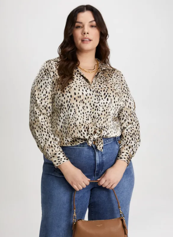 Animal Print Satin Shirt sold by Laura