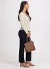Sofia Vegan Leather Trim Straight-Leg Pants - Regular sold by Laura