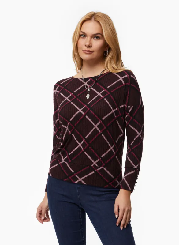 Plaid Motif Top sold by Laura