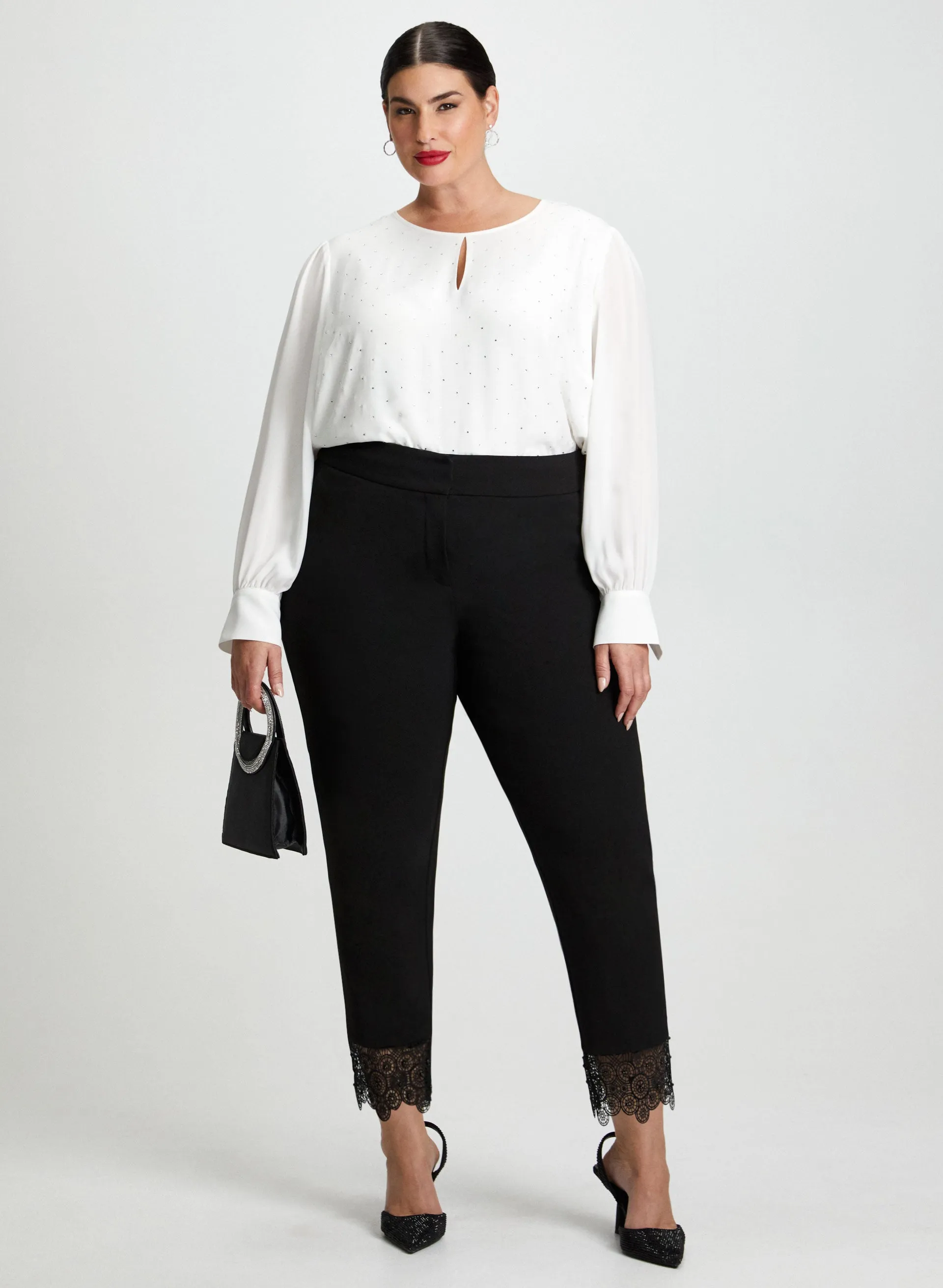 Lace Trim Straight Leg Pants sold by Laura product image thumbnail 4