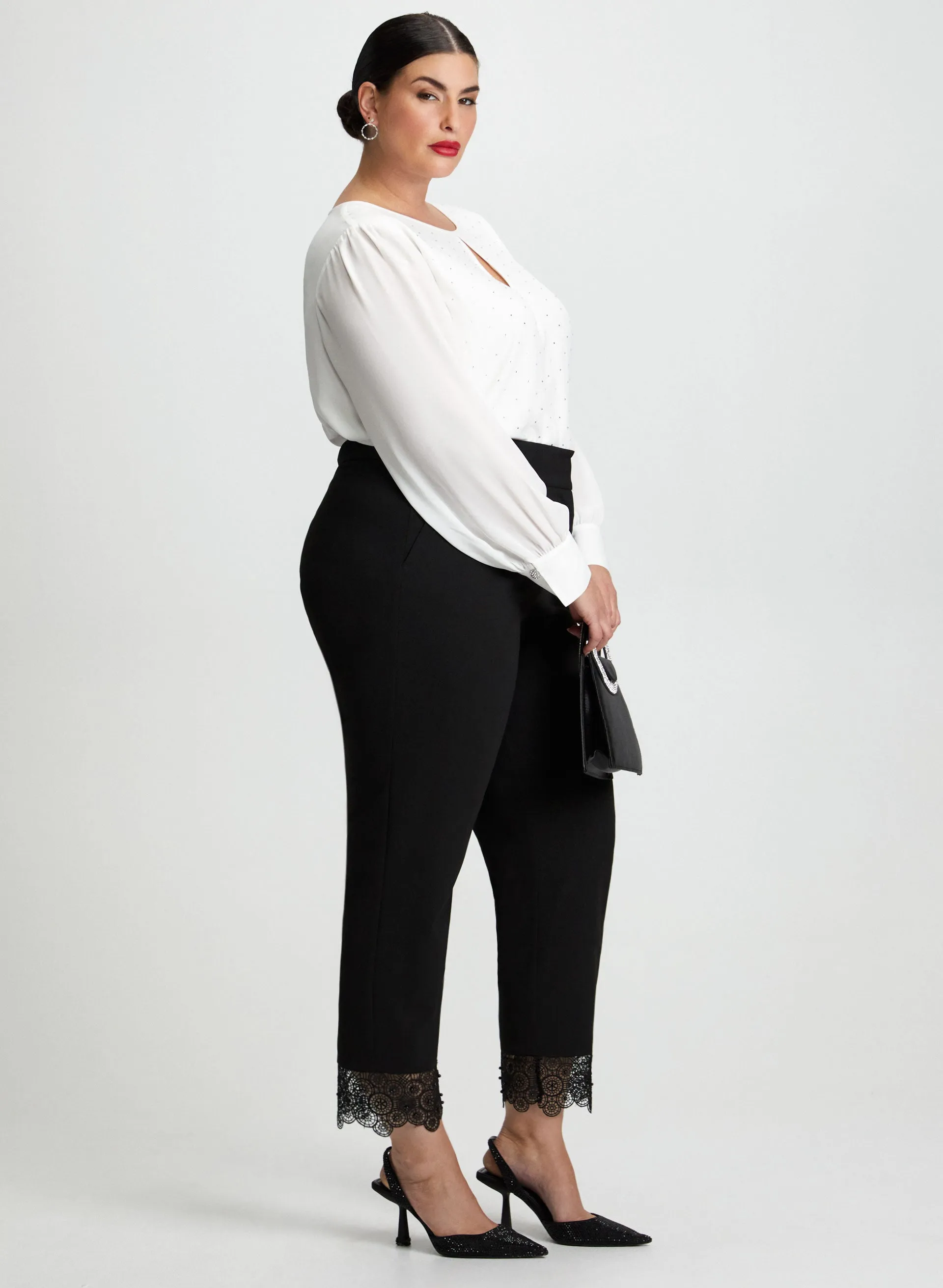 Lace Trim Straight Leg Pants sold by Laura product image thumbnail 2