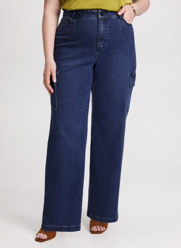 Wide Leg Cargo Jeans sold by Laura