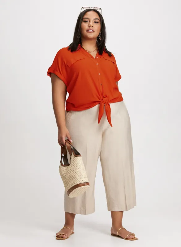 Tie Detail Blouse & Straight Leg Capris sold by Laura