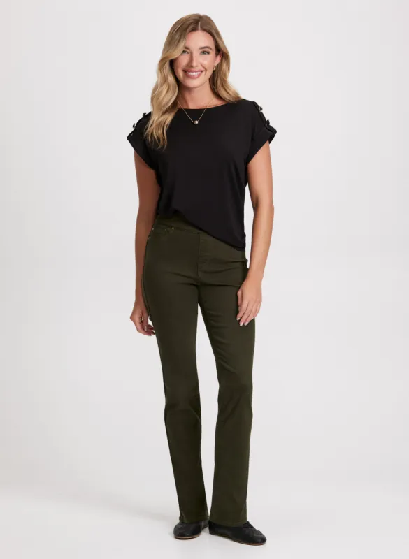 Stud Detail T-Shirt & Straight Leg Jeans sold by Laura