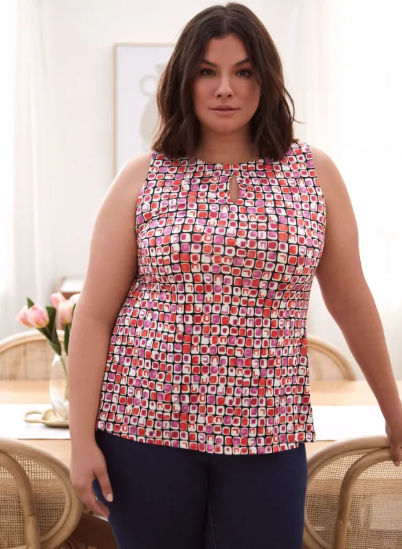 Geometric Print Sleeveless Top sold by Laura
