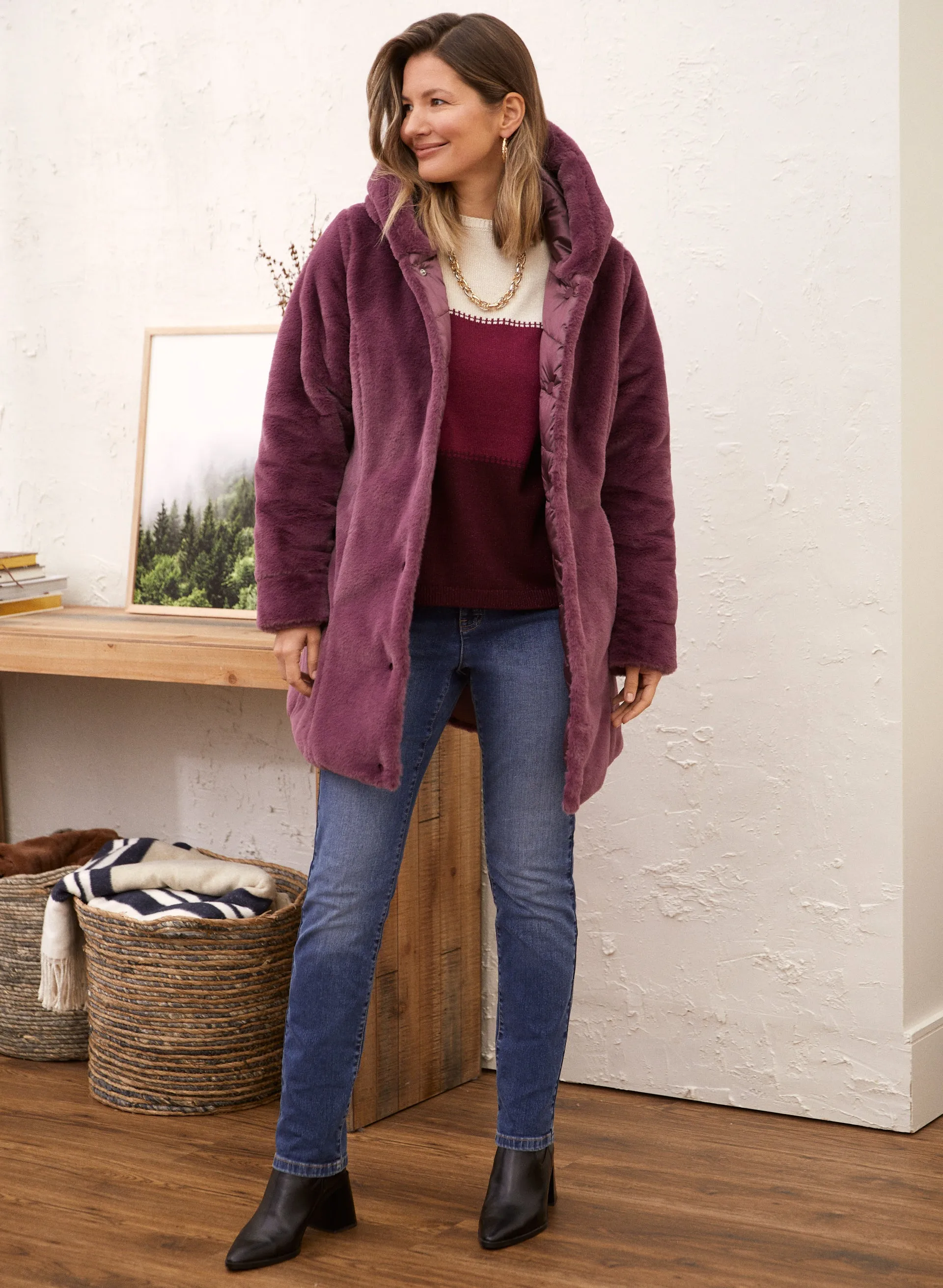 Reversible Faux Fur Coat sold by Laura product image thumbnail 3