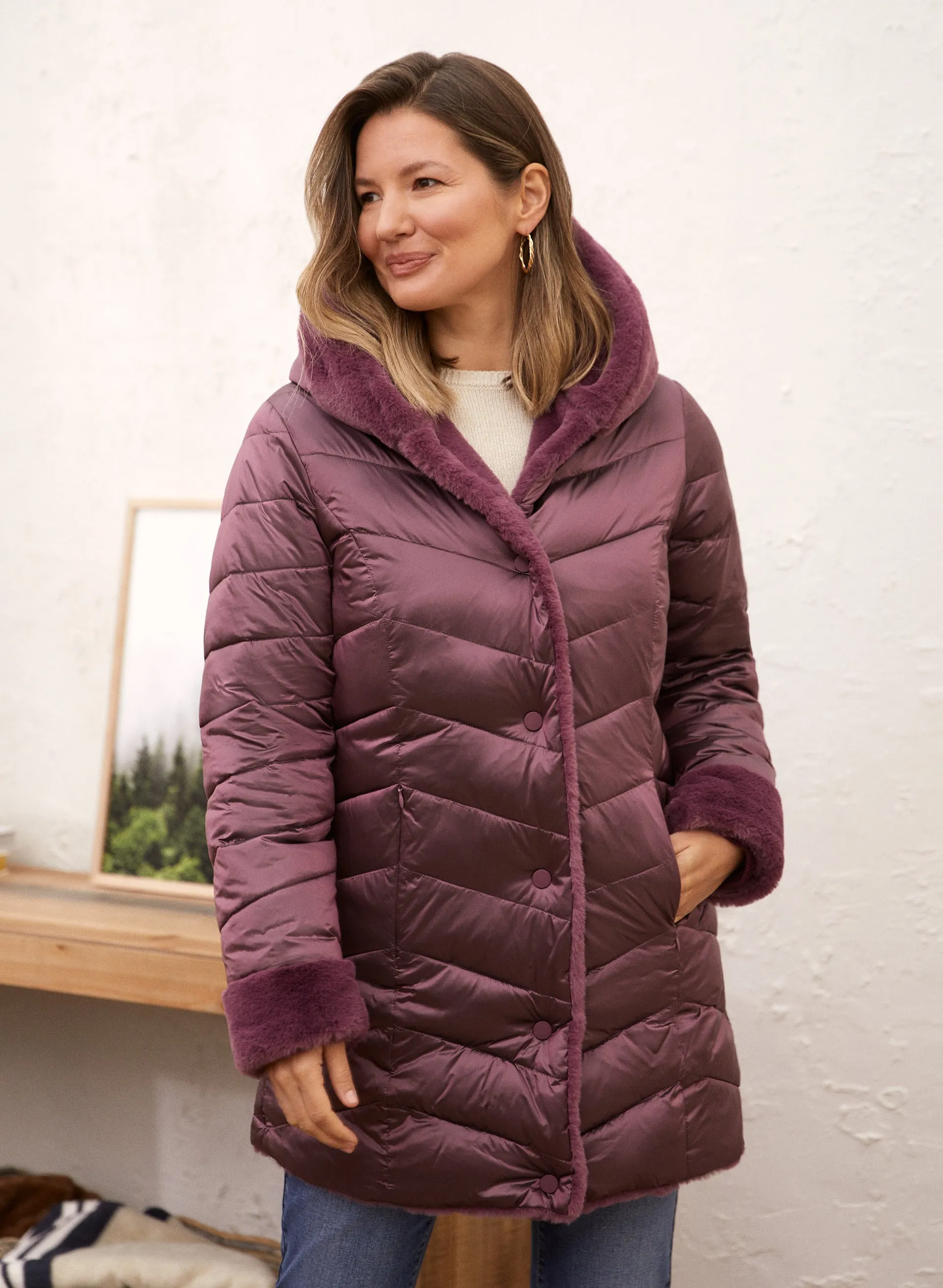 Reversible Faux Fur Coat sold by Laura product image thumbnail 4