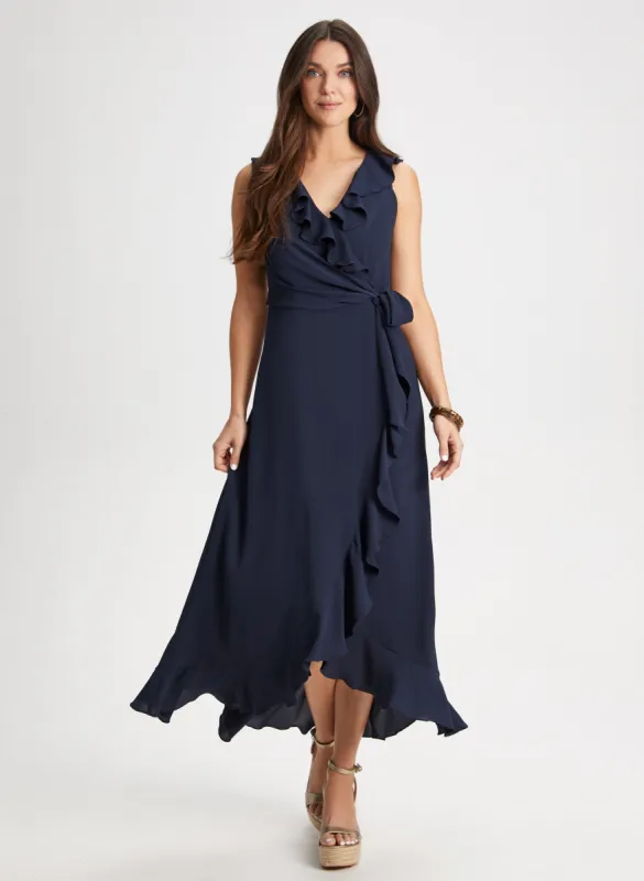 Wrap Style Ruffle Dress sold by Laura
