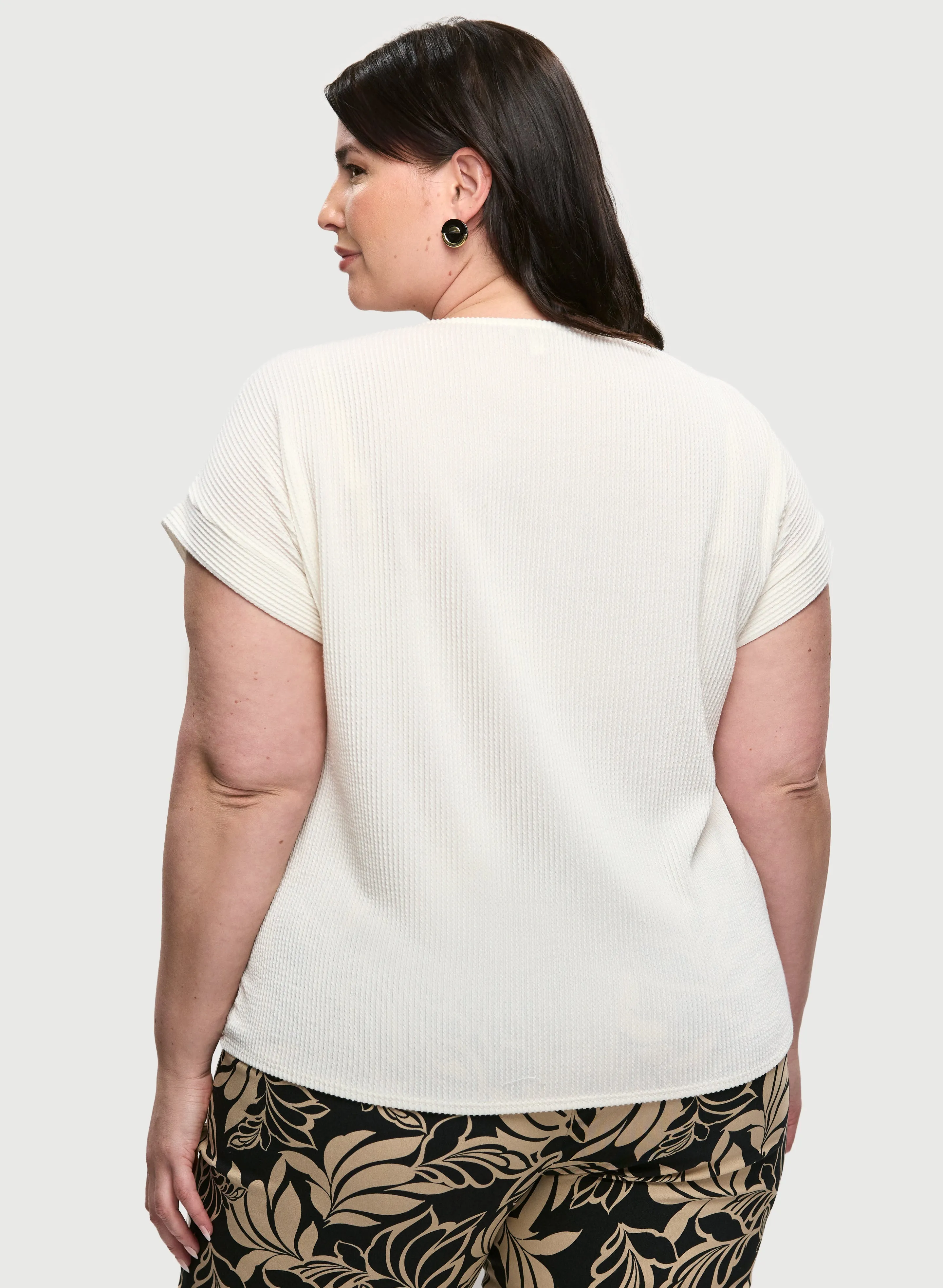 Button Detail Cap-Sleeve Top sold by Laura product image thumbnail 4