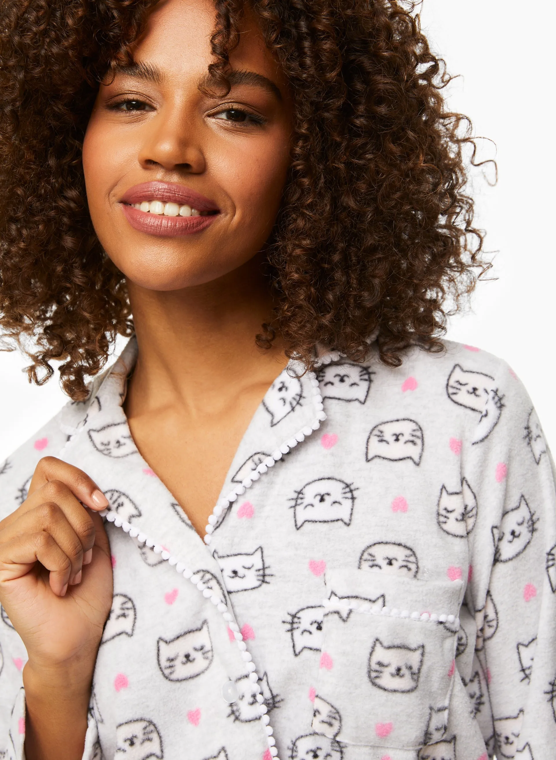 Heart & Cat Print Pyjama Set sold by Laura product image thumbnail 4