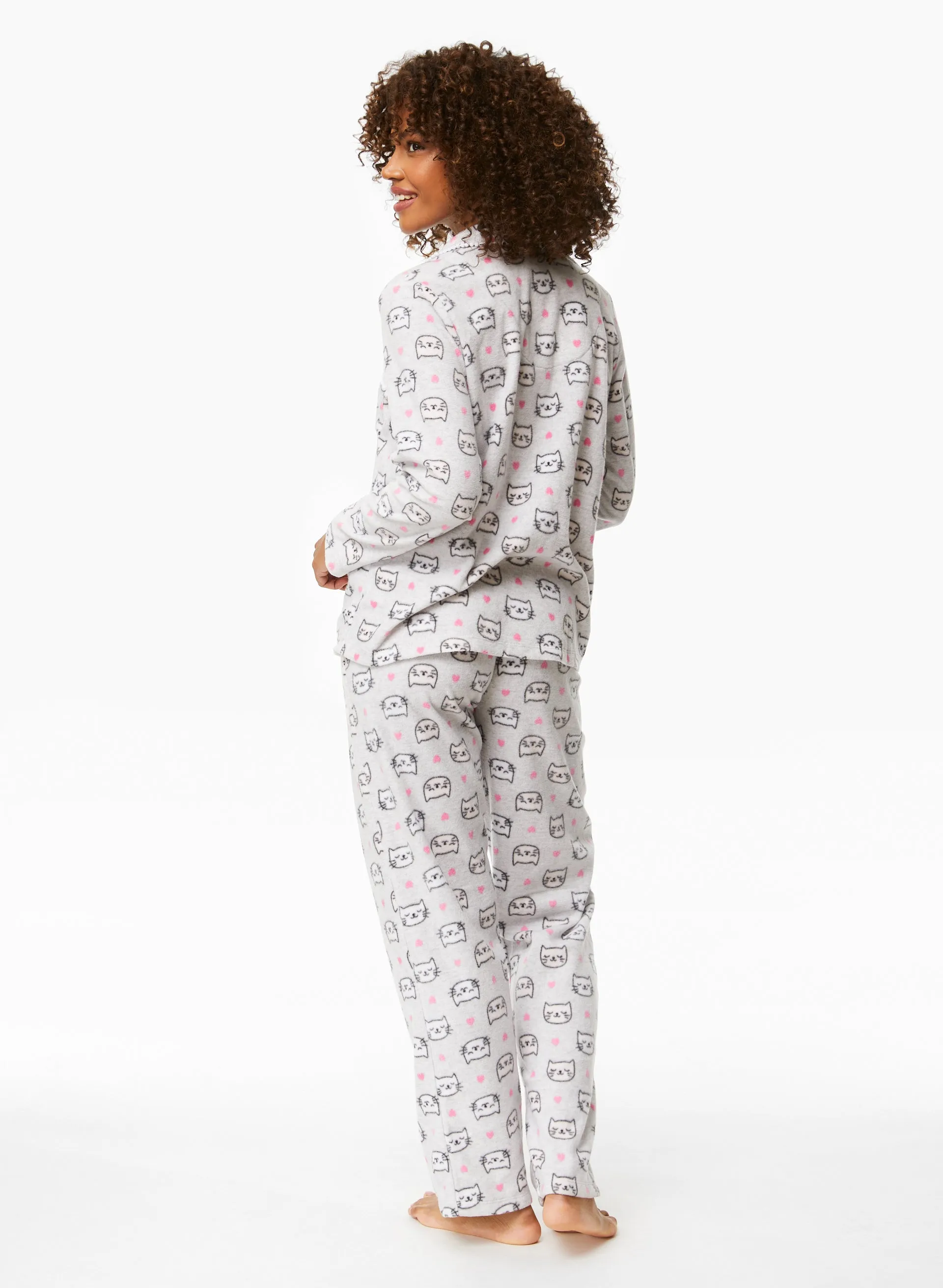 Heart & Cat Print Pyjama Set sold by Laura product image thumbnail 2