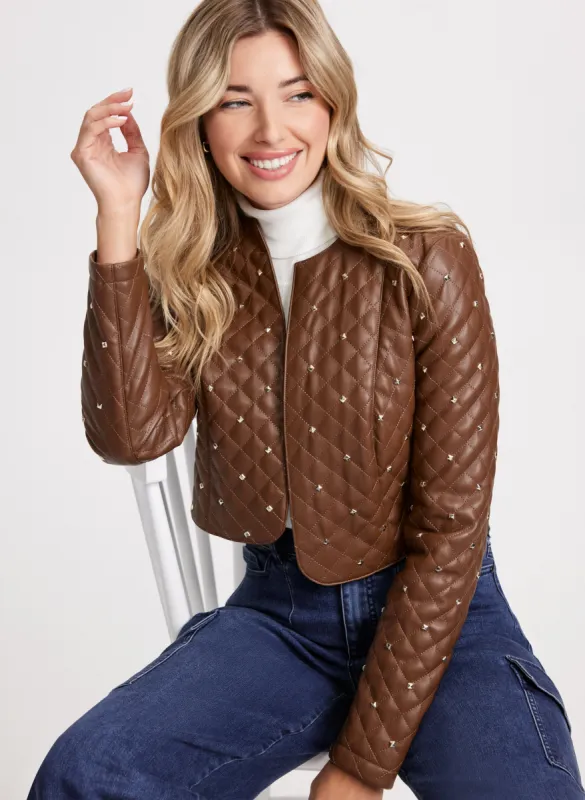 Studded Vegan Leather Jacket sold by Laura