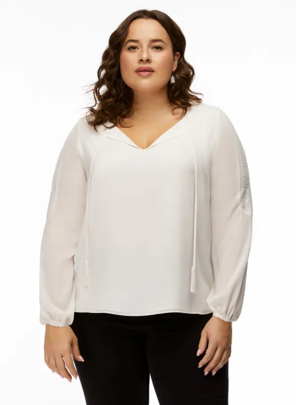 Embroidered Puff Sleeve Blouse sold by Laura