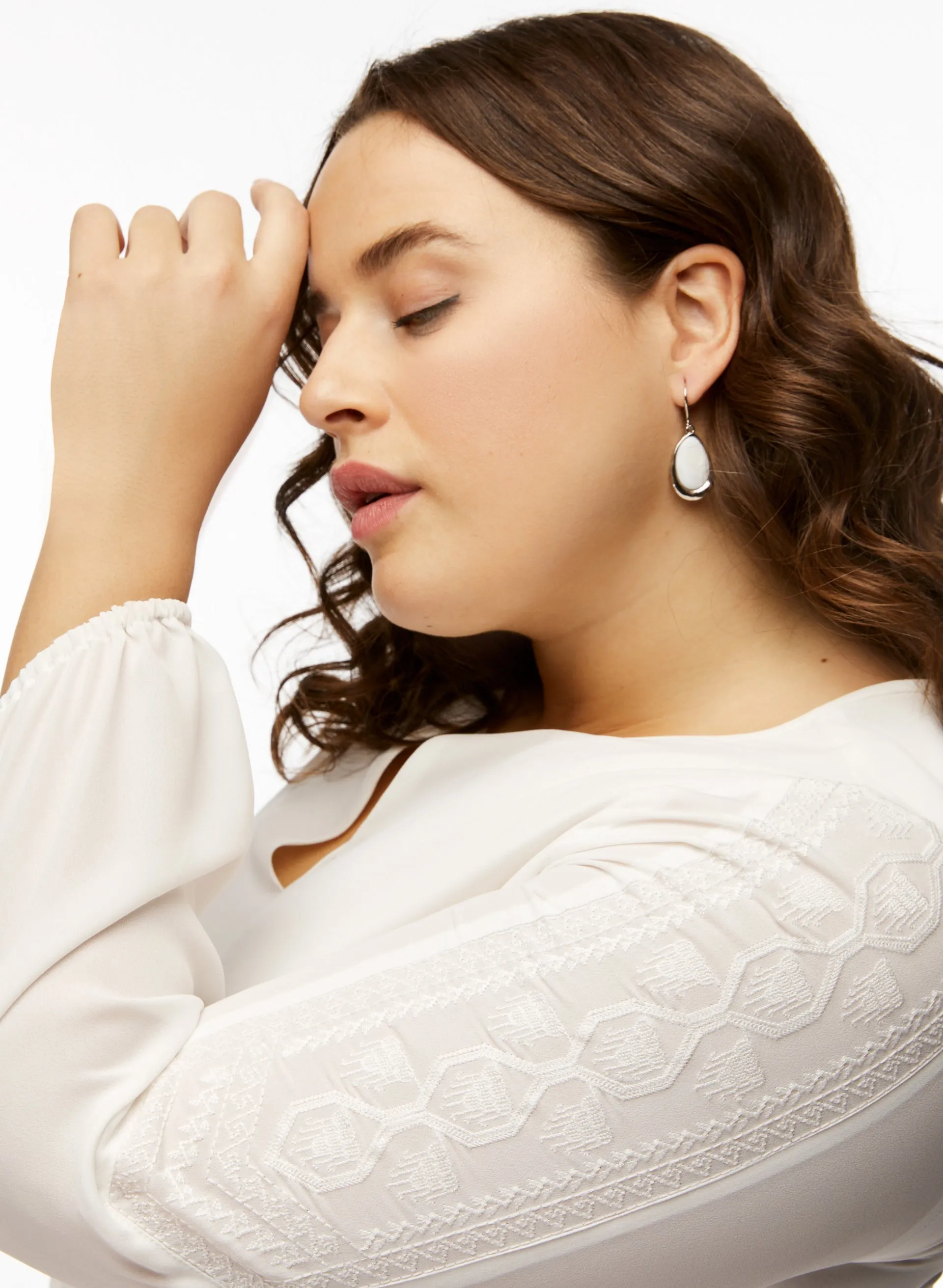 Embroidered Puff Sleeve Blouse sold by Laura product image thumbnail 4