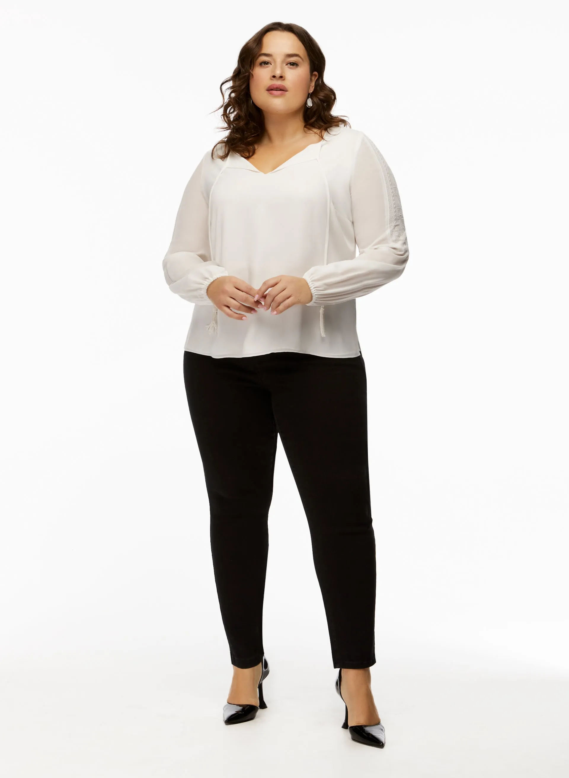 Embroidered Puff Sleeve Blouse sold by Laura product image thumbnail 5