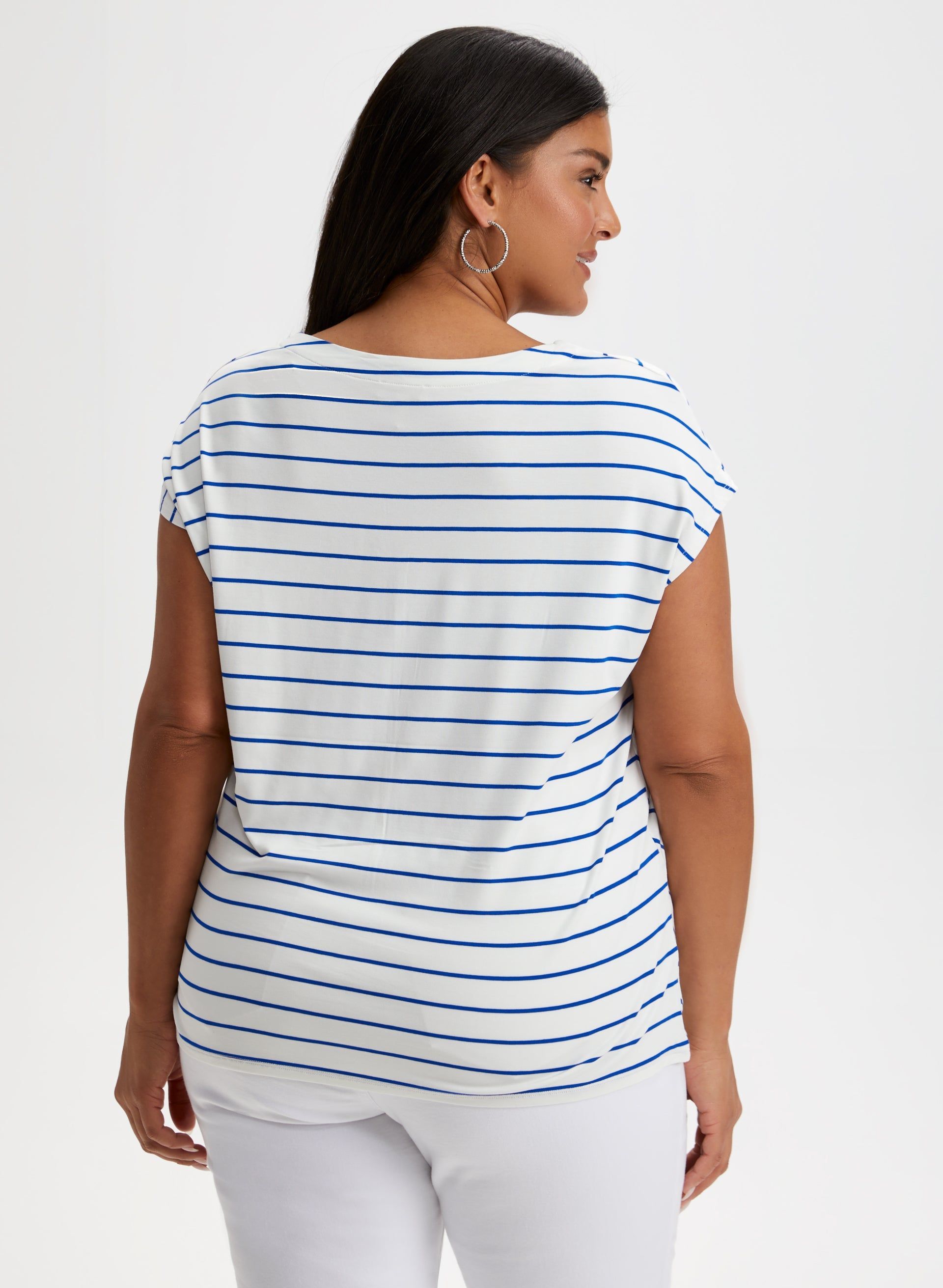 V-Neck Stripe Print Top sold by Laura product image thumbnail 2