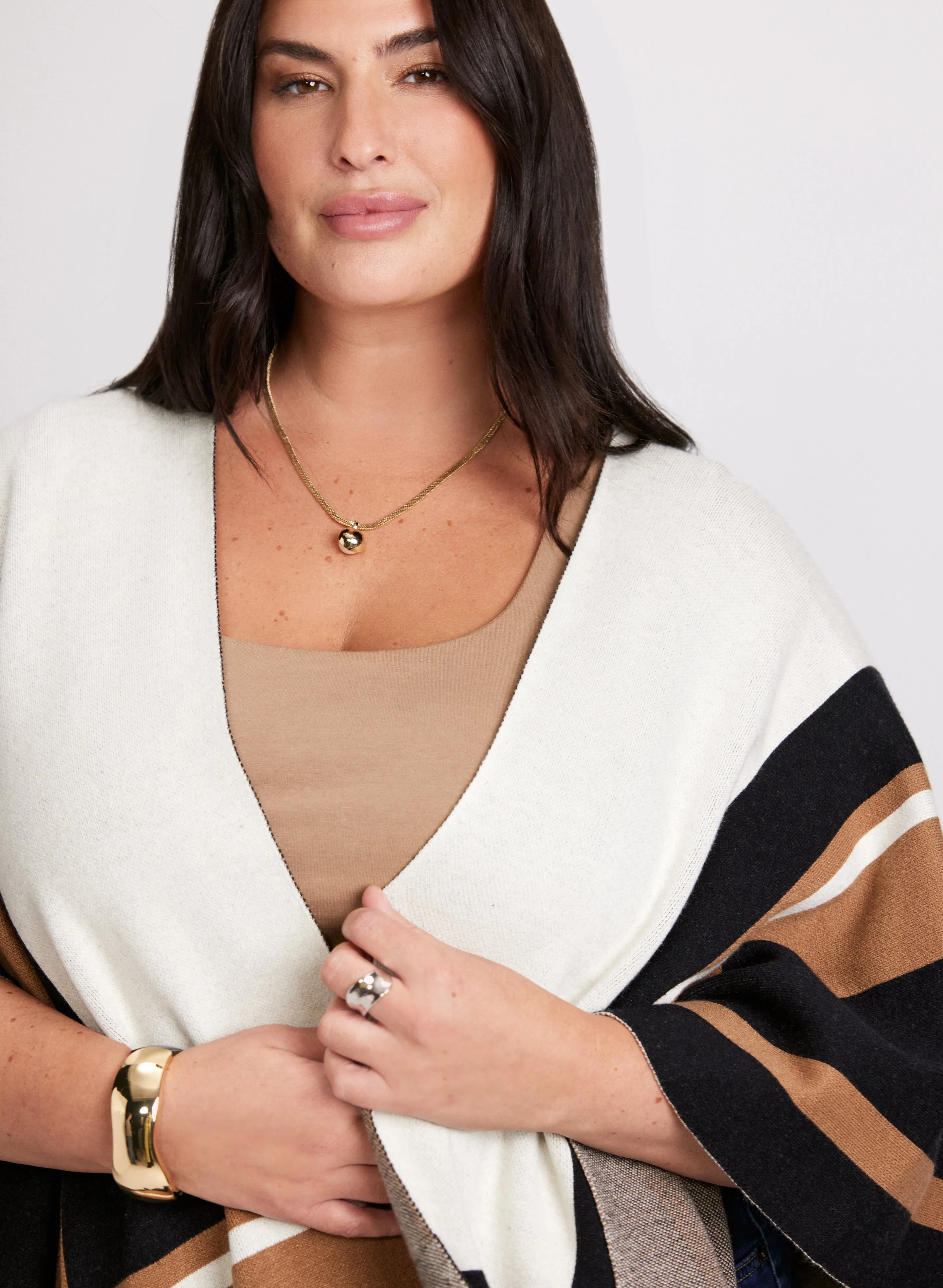 Striped Colour-Block Shawl sold by Laura product image thumbnail 5