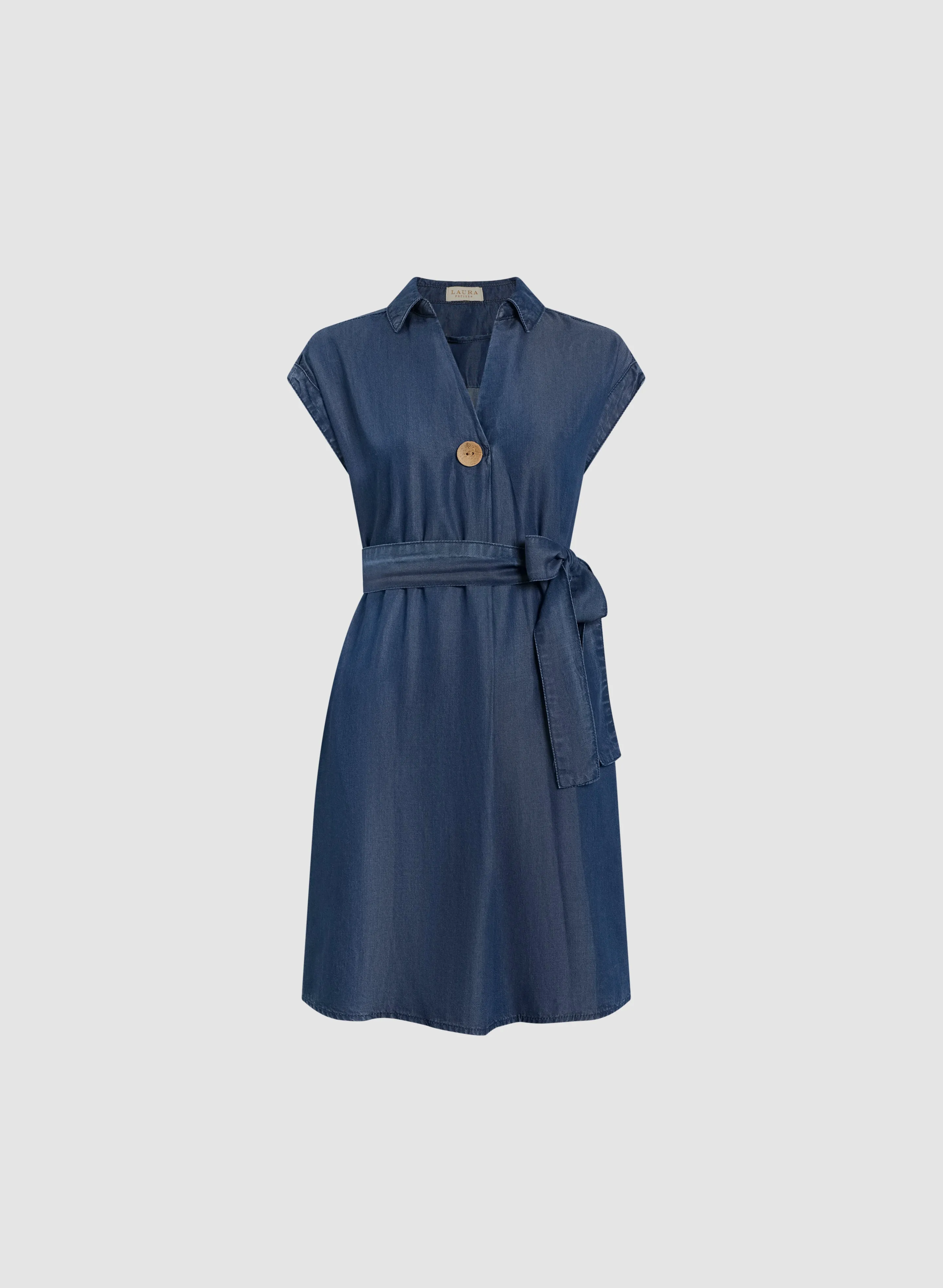 Tie Belt Short Tencel Dress sold by Laura product image thumbnail 5
