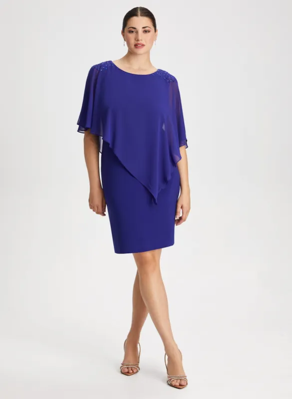 Beaded Detail Poncho Dress sold by Laura