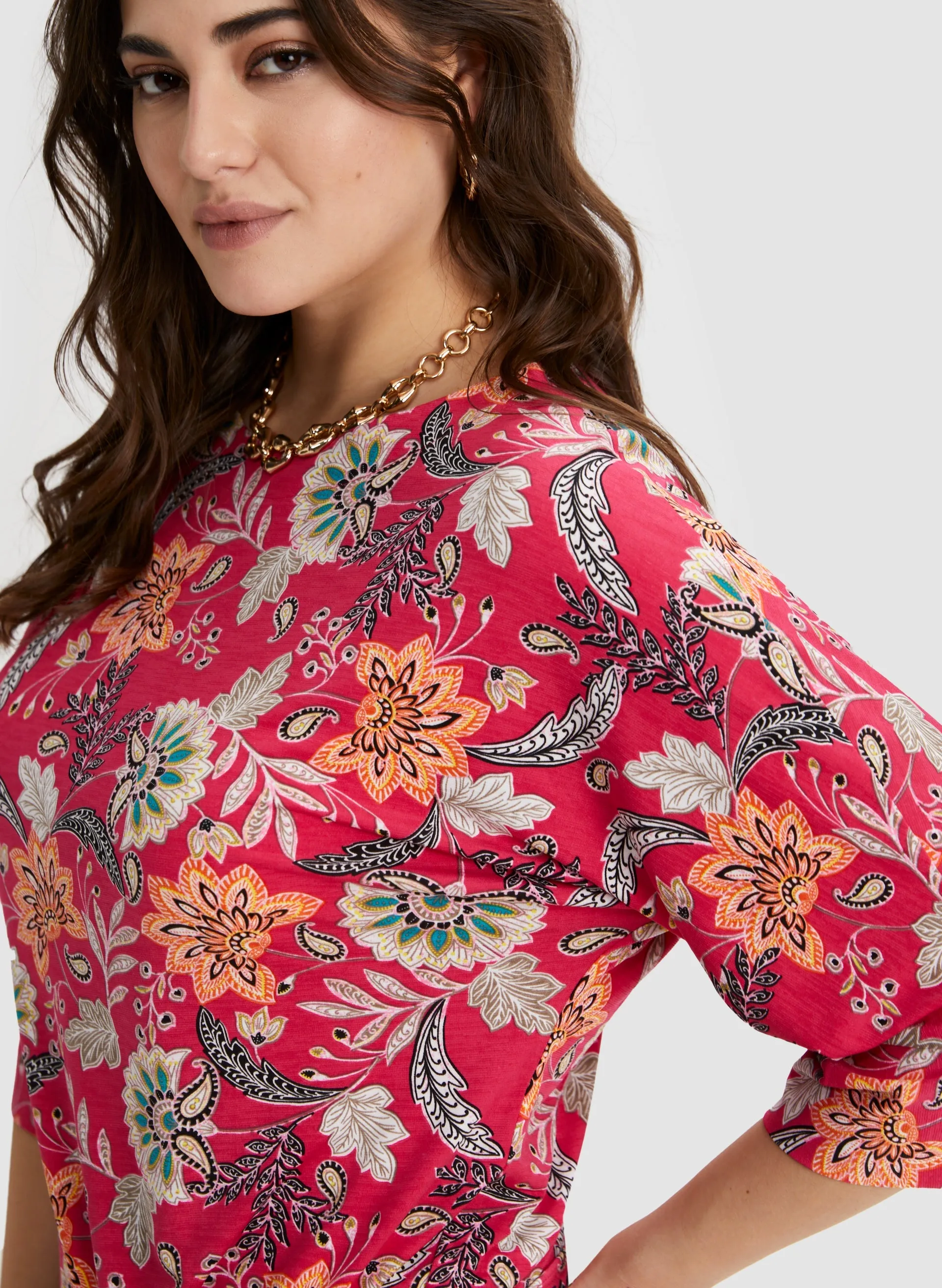 Floral Print Elbow Sleeve Top sold by Laura product image thumbnail 2